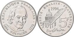 World Coins - France, Voltaire, 5 Francs, 1994, Paris, , Nickel, KM:1063, Gadoury:775