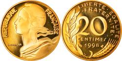 World Coins - Coin, France, Marianne, 20 Centimes, 1998, Paris, Proof,