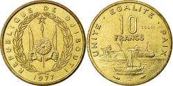 World Coins - Coin, Djibouti, 10 Francs, 1977, , Aluminium-Bronze, KM:E4