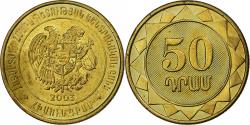 World Coins - Armenia, 50 Dram, 2003, Brass plated steel, , KM:94