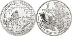 World Coins - France, Franc, 60th Anniversary, 6 June 1944, 1993, Paris, Silver,