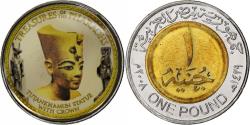 World Coins - Egypt, Token, Trésors des Pharaons, Tutankhamun Statue With Crown, 2008/AH1429
