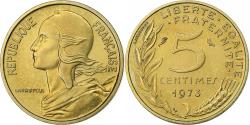 World Coins - France, 5 Centimes, Marianne, 1973, Paris, FDC, Aluminum-Bronze,