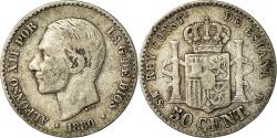 World Coins - Coin, Spain, Alfonso XII, 50 Centimos, 1880, Madrid, , Silver, KM:685