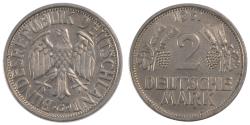 World Coins - Coin, GERMANY - FEDERAL REPUBLIC, 2 Mark, 1951, Karlsruhe,