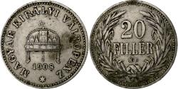 World Coins - Hungary, Franz Joseph I, 20 Fillér, 1908, Kormoczbanya, Nickel,