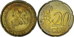 World Coins - Monaco, Rainier III, 20 Euro Cent, 2002, Paris, , Brass, Gadoury:MC178