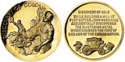 Us Coins - United States of America, Medal, Discovery of Gold, 1972, Vermeil,