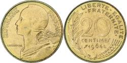 World Coins - France, 20 Centimes, Marianne, 1964, Paris, Aluminum-Bronze,