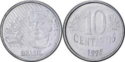 World Coins - Brazil, 10 Centavos, 1995, Stainless Steel, , KM:633