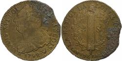 World Coins - France, Constitution, 2 Sols, 2 sols françois, 1792 / AN 4, Arras, Métal de