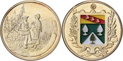 World Coins - France, Medal, Les Vosges, Gilt steel, Colourized,