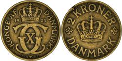 World Coins - Coin, Denmark, Christian X, 2 Kroner, 1925, Copenhagen,