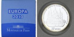World Coins - France, 10 Euro, Europa, 1100e anniversaire de Cluny, 2010, Monnaie de Paris