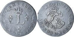 World Coins - Coin, France, Louis XV, Double Sol, 1740, Reims, , Billon, Gadoury:281