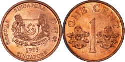 World Coins - Coin, Singapore, Cent, 1995, Singapore Mint, , Copper Plated Zinc