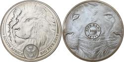 World Coins - South Africa, 5 Rand, Le Lion, 2019, South Africa Mint, 1 Oz, Silver,