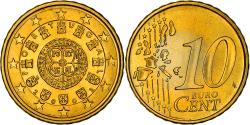World Coins - Portugal, 10 Euro Cent, The second royal seal of 1142, 2002, , Nordic gold