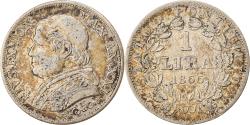 World Coins - Coin, ITALIAN STATES, PAPAL STATES, Pius IX, Lira, 1866, Roma,
