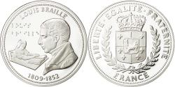 World Coins - France, Medal, Nos Grands Hommes, Louis Braille, History, , Silver