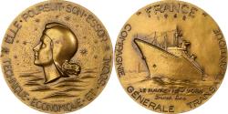 World Coins - France, Medal, Compagnie Générale Transatlantique, Havre/New-York, 1962, MDP