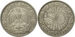World Coins - Coin, GERMANY, WEIMAR REPUBLIC, 50 Reichspfennig, 1931, Hamburg,