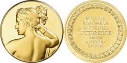 World Coins - France, Medal, Pauline Borghèse en Vénus Victorieuse, Gilt Bronze,