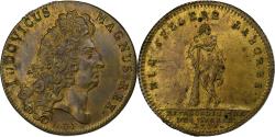 World Coins - France, Token, Louis XIV, Extraordinaire des Guerres, 1705, Brass,
