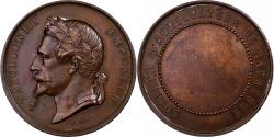 World Coins - France, Medal, Napoleon III, Société d'agriculture de Maubeuge, Copper
