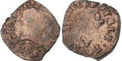 World Coins - France, Henri III, Double Tournois, 1586, Angers, Copper, , Gadoury:455