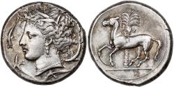 Ancient Coins - Carthaginian Sicily, Tetradrachm, ca. 350-320 BC, Sicilian Mint, Silver