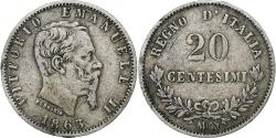 Coin, Italy, Vittorio Emanuele II, 10 Centesimi, 1863, Milan