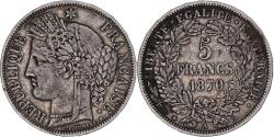 World Coins - Coin, France, Cérès, 5 Francs, 1870, Paris, , Silver, KM:818.1