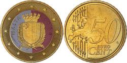 World Coins - Malta, 50 Euro Cent, 2008, Paris, Colourized, , Brass, KM:130