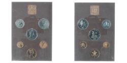 World Coins - Great Britain, Elizabeth II, Set 1/2 penny to 50 new pence, BU, 1974, London