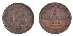 World Coins - GERMAN STATES, 5 Pfennig, 1862, Dresde, KM #1218, , Copper, 7.40