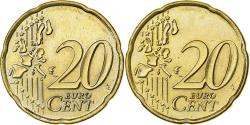 World Coins - European Union, 20 Euro Cent, error double reverse side, Brass, .