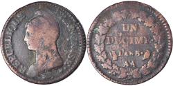 World Coins - Coin, France, Dupré, Decime, AN 8, Metz, , Bronze, KM:644.2