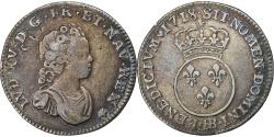 World Coins - France, Louis XV, 12 Sols, 1/10 ECU, 1/10 Écu Vertugadin, 1718, Strasbourg