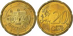 World Coins - Slovakia, 20 Centimes, 2009, Kremnica, Nordic gold,