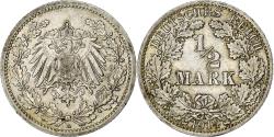 World Coins - GERMANY - EMPIRE, Wilhelm II, 1/2 Mark, 1914, Berlin, Silver, , KM:17