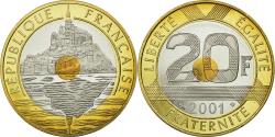 World Coins - Coin, France, Mont Saint Michel, 20 Francs, 2001, Paris, BE,