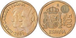 World Coins - Spain, Juan Carlos I, 500 Pesetas, 2001, Madrid, Aluminum-Bronze,