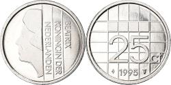 World Coins - Coin, Netherlands, Beatrix, 25 Cents, 1995, BE, , Nickel, KM:204