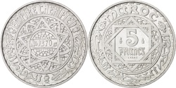 World Coins - MOROCCO, 5 Francs, 1951, Paris, KM #E39, , Aluminum, Lecompte #246,...
