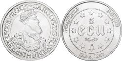 World Coins - Belgium, 5 Ecu, 1987, Brussels, Silver, , KM:166