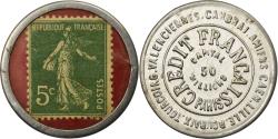 World Coins - Coin, France, Crédit Français de Paris, 5 Centimes, Timbre-Monnaie,