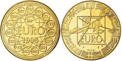 World Coins - France, Medal, Europe, 20 Euro Essai, 1998, Gilt Bronze,