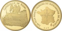World Coins - France, Medal, Cathédrale de Reims, Utrecht, Copper-Nickel Gilt,