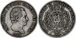 World Coins - Coin, ITALIAN STATES, SARDINIA, Carlo Felice, 5 Lire, 1829, Torino,